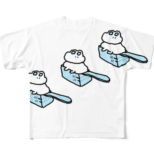 おおきい計量うさTシャツ フルグラフィックTシャツ