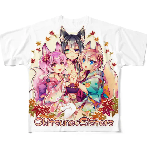 Okitsune*Sisters - Ctype All-Over Print T-Shirt