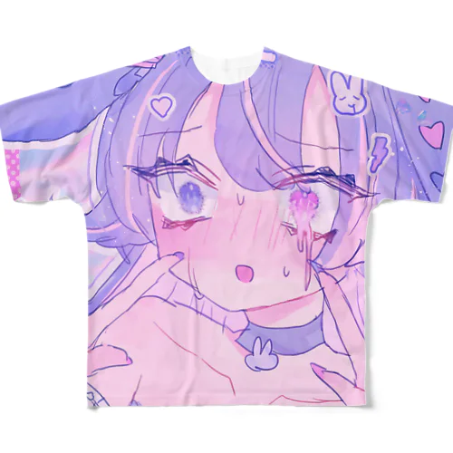 うさぎ ぱにっく! ｽｸｴｱ フルグラフィックTシャツ