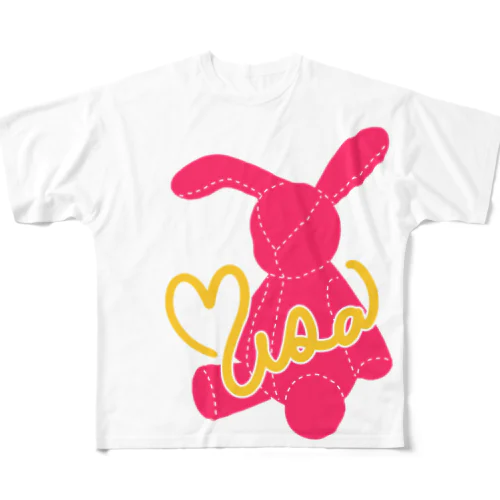 ネオンうさ（ピンク） All-Over Print T-Shirt