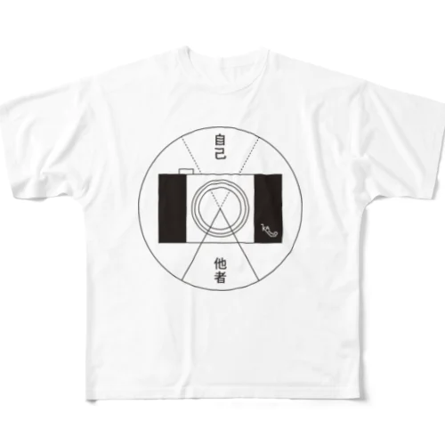 C_線画  日本語 フルグラフィックTシャツ