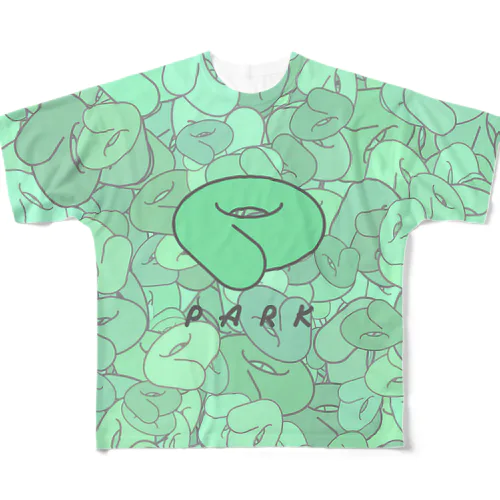 PARKのロゴ　ランダム柄（ウェア） フルグラフィックTシャツ