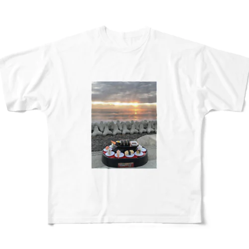 Sushi on the beach フルグラフィックTシャツ