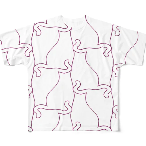 猫フルグラフィックF All-Over Print T-Shirt