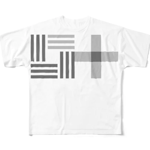 ogori 叶え星紋様(グレー) フルグラフィックTシャツ