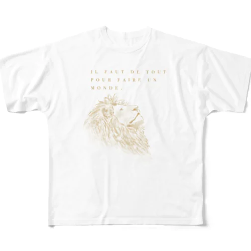 ライオン(フランス語　世界には全てが必要) All-Over Print T-Shirt