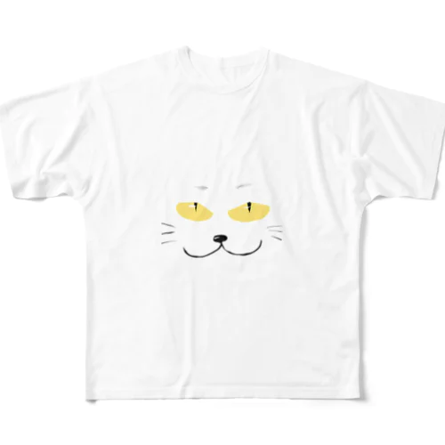 猫の顔 フルグラフィックTシャツ