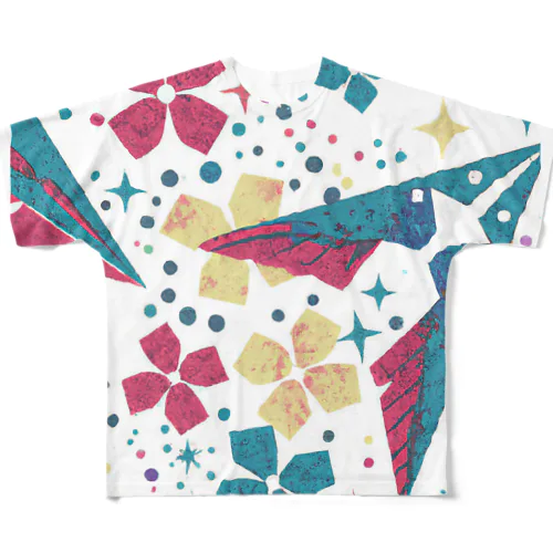 手裏剣花吹雪 All-Over Print T-Shirt