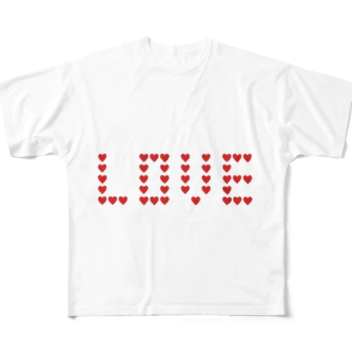 ドット絵LOVE All-Over Print T-Shirt