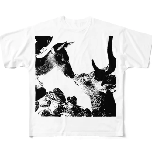Deer lovers フルグラフィックTシャツ