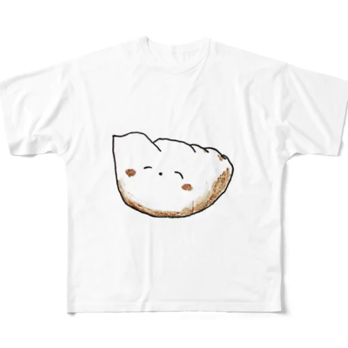 よく焼かれた餃子、微笑 フルグラフィックTシャツ