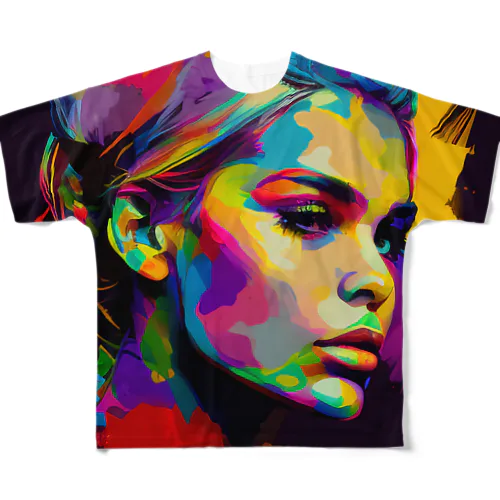 ポップアート（女性 Ver.2） フルグラフィックTシャツ