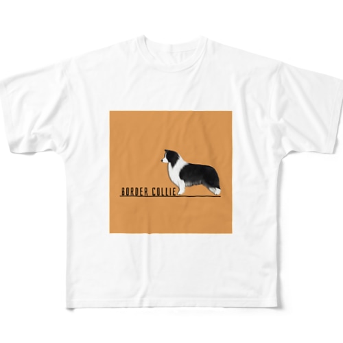ボーダーコリー　モノクロver All-Over Print T-Shirt
