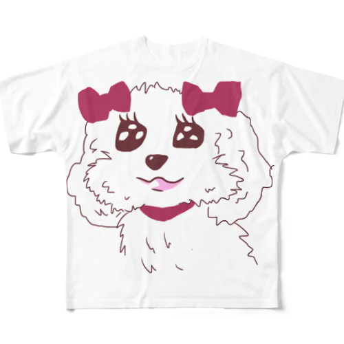 くちびる犬（マルチーズ） All-Over Print T-Shirt