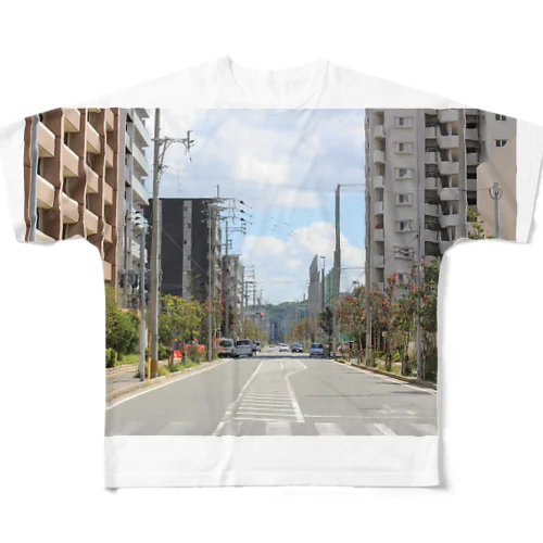 九大学研都市側 フルグラフィックTシャツ