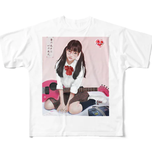 ギター少女 フルグラフィックTシャツ