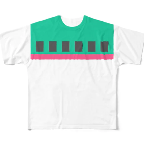 高速鉄道風　ドット絵 All-Over Print T-Shirt