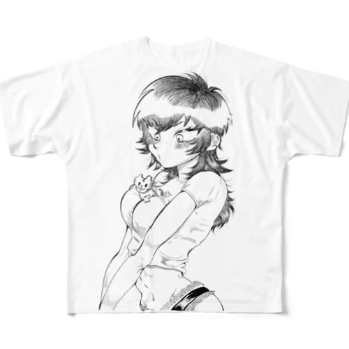πr2乗ガールとトラくん All-Over Print T-Shirt