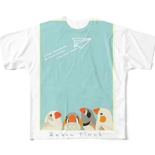 ゼブラフィンチ（キンカチョウ） All-Over Print T-Shirt