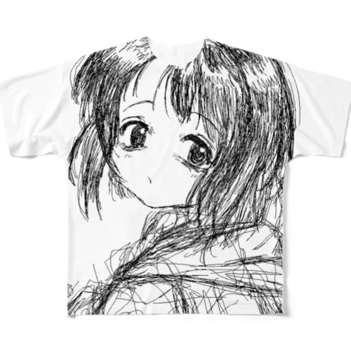 平成アニメ風　白 All-Over Print T-Shirt