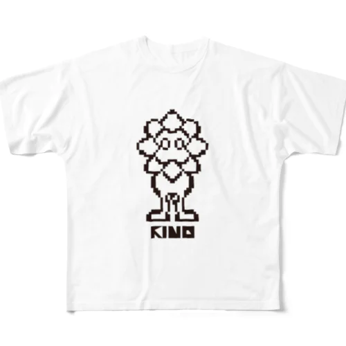 家で着たい！！！オウオーラ / KING ドット絵ブラック All-Over Print T-Shirt