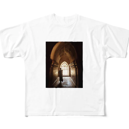 ミャンマーの僧侶 フルグラフィックTシャツ