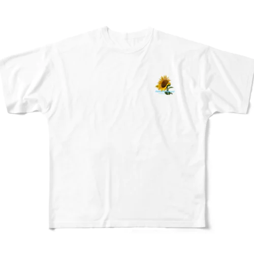 ヒマワリ　sunflowe フルグラフィックTシャツ