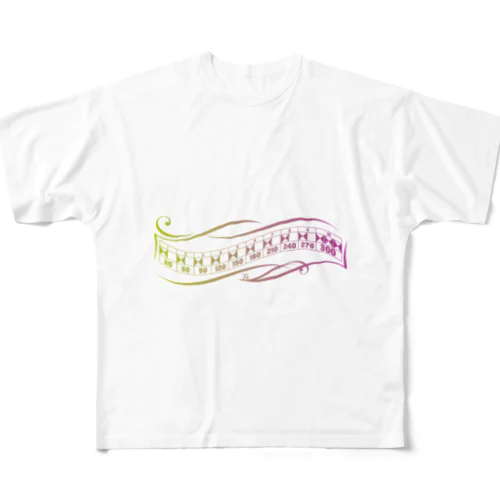 ボウリング「パーフェクトスコア300」グラデーション All-Over Print T-Shirt