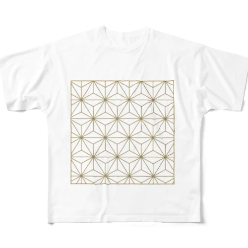 和モダンな麻の葉ゴールド All-Over Print T-Shirt