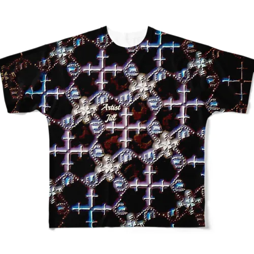 ゴージャス/ゴシックな十字架デザイン All-Over Print T-Shirt