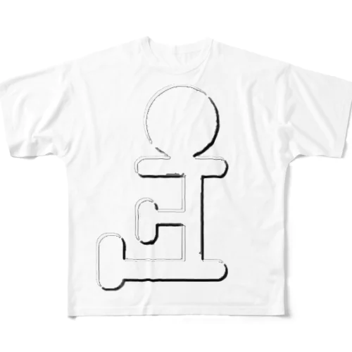 CocoCannon立体風ロゴ（表） All-Over Print T-Shirt