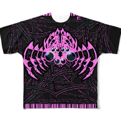 8-EYES PINKSPIDER BLK フルグラフィックTシャツ