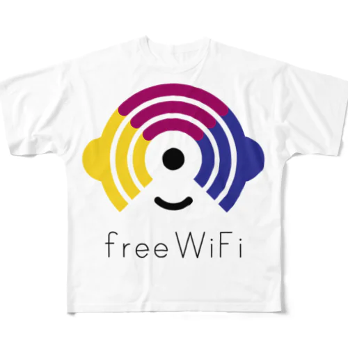 Free WiFi ロゴ グッズ（薄地） All-Over Print T-Shirt