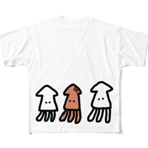 いか焼きイカいか All-Over Print T-Shirt