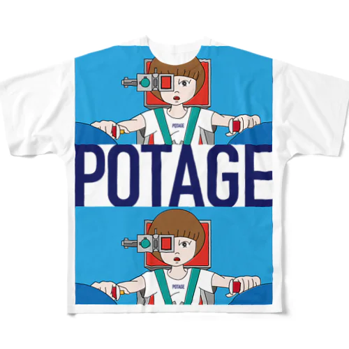 GUN_GIRL【POTAGE.ver】 All-Over Print T-Shirt