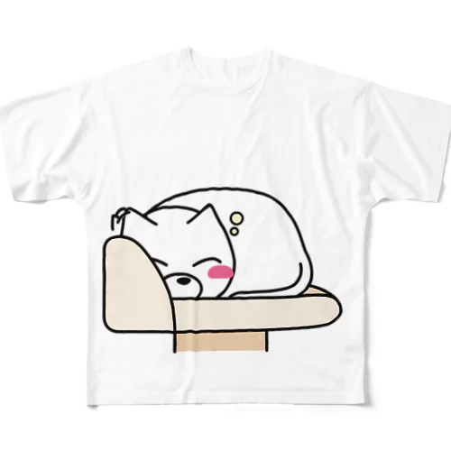 キャットタワーのてっぺん フルグラフィックTシャツ