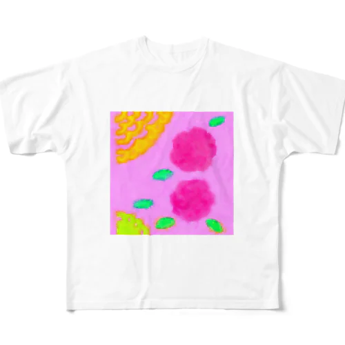 ピンクとお花 All-Over Print T-Shirt