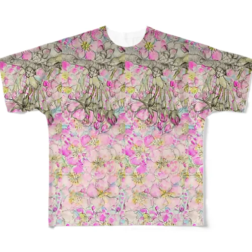 さくらさくらさくはるのいろ All-Over Print T-Shirt