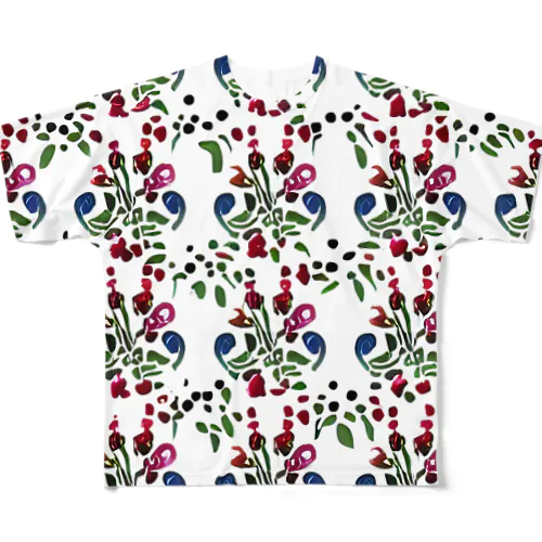 小さい花のパターン All-Over Print T-Shirt