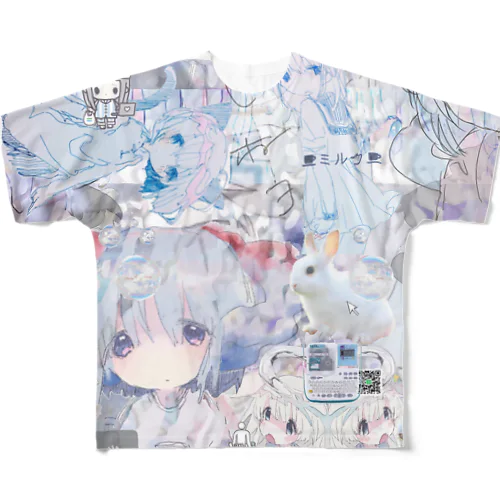 あんしん×リスカちゃん milk  All-Over Print T-Shirt