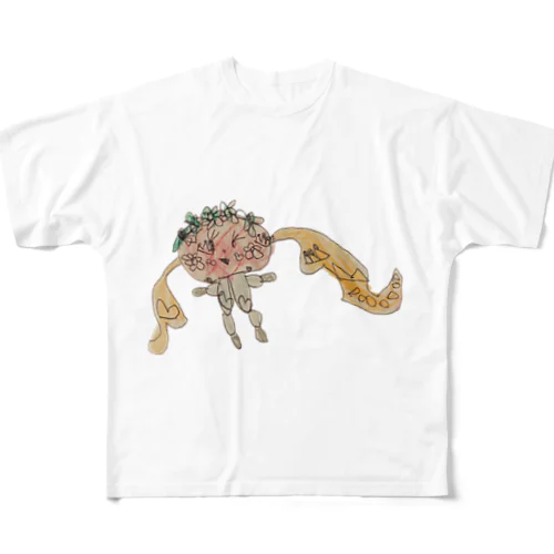 【子どもの絵】花かんむりガール All-Over Print T-Shirt