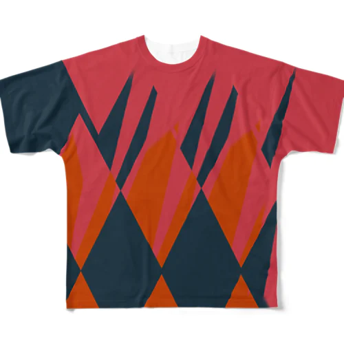 Argyle navy フルグラフィックTシャツ