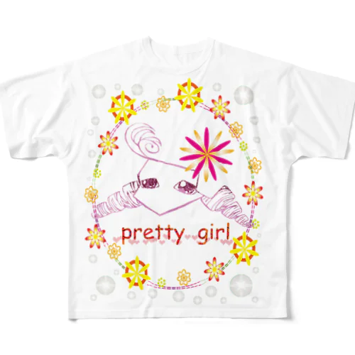 pretty girl フルグラフィックTシャツ