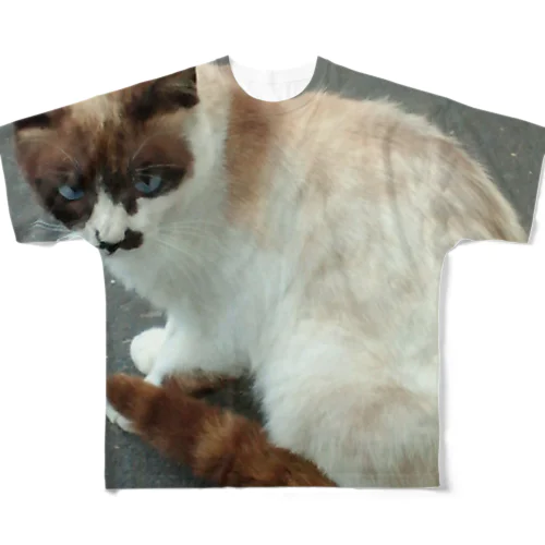 201408161744000　焦げ目の猫 フルグラフィックTシャツ