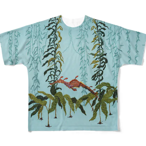 ウィーディーシードラゴン（浮遊する刺繍） All-Over Print T-Shirt