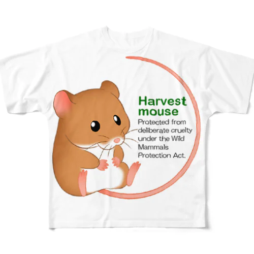 Harvest mouse(カヤネズミ) フルグラフィックTシャツ