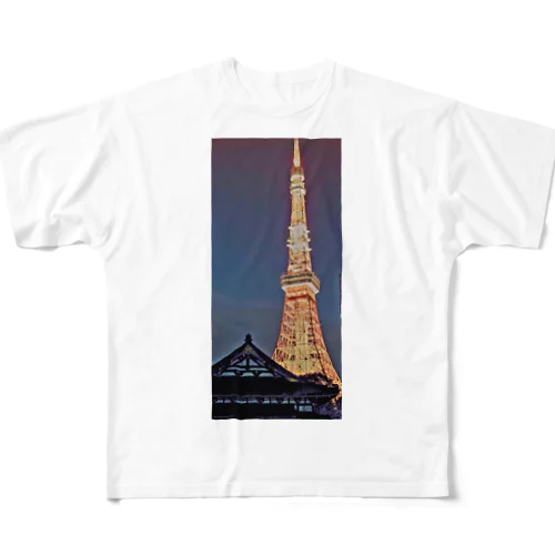 夜の東京タワー All-Over Print T-Shirt