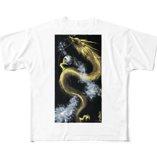 金の龍神 フルグラフィックTシャツ