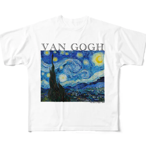 ゴッホ / 星月夜　The Starry Night 世界の名画 All-Over Print T-Shirt