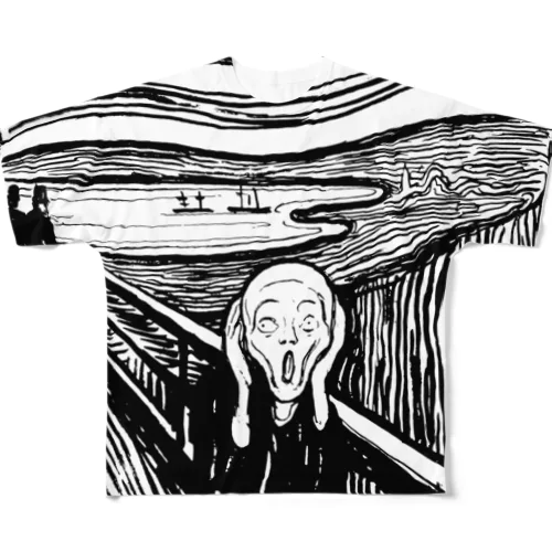 ムンク　叫び　Munch / The Scream リトグラフ　 フルグラフィックTシャツ